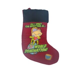 2006 Family Guy STEWIE World Domination Funny Christmas Stocking Kurt Adler 15"